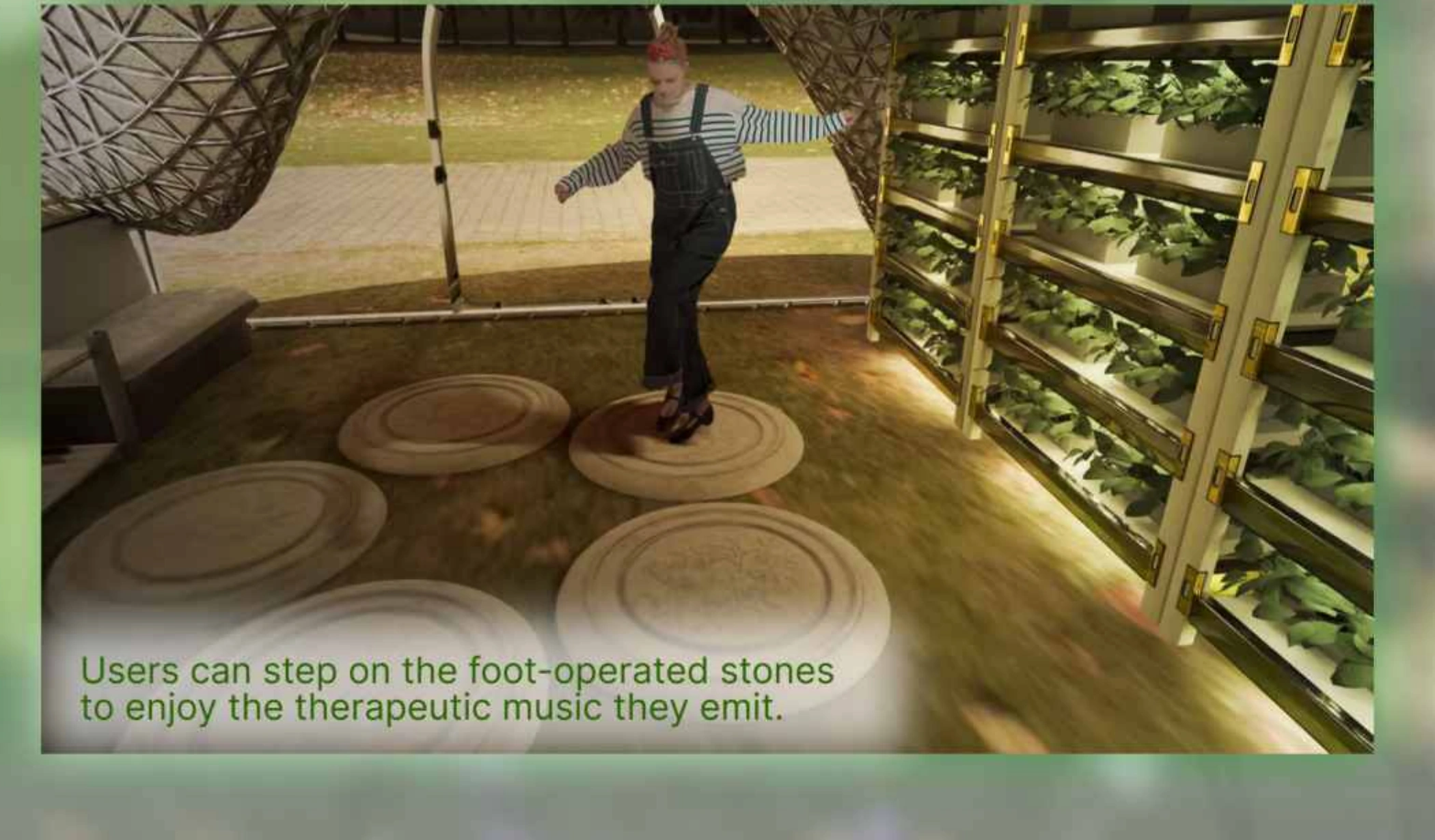 Proposed stepping interaction with the installation.