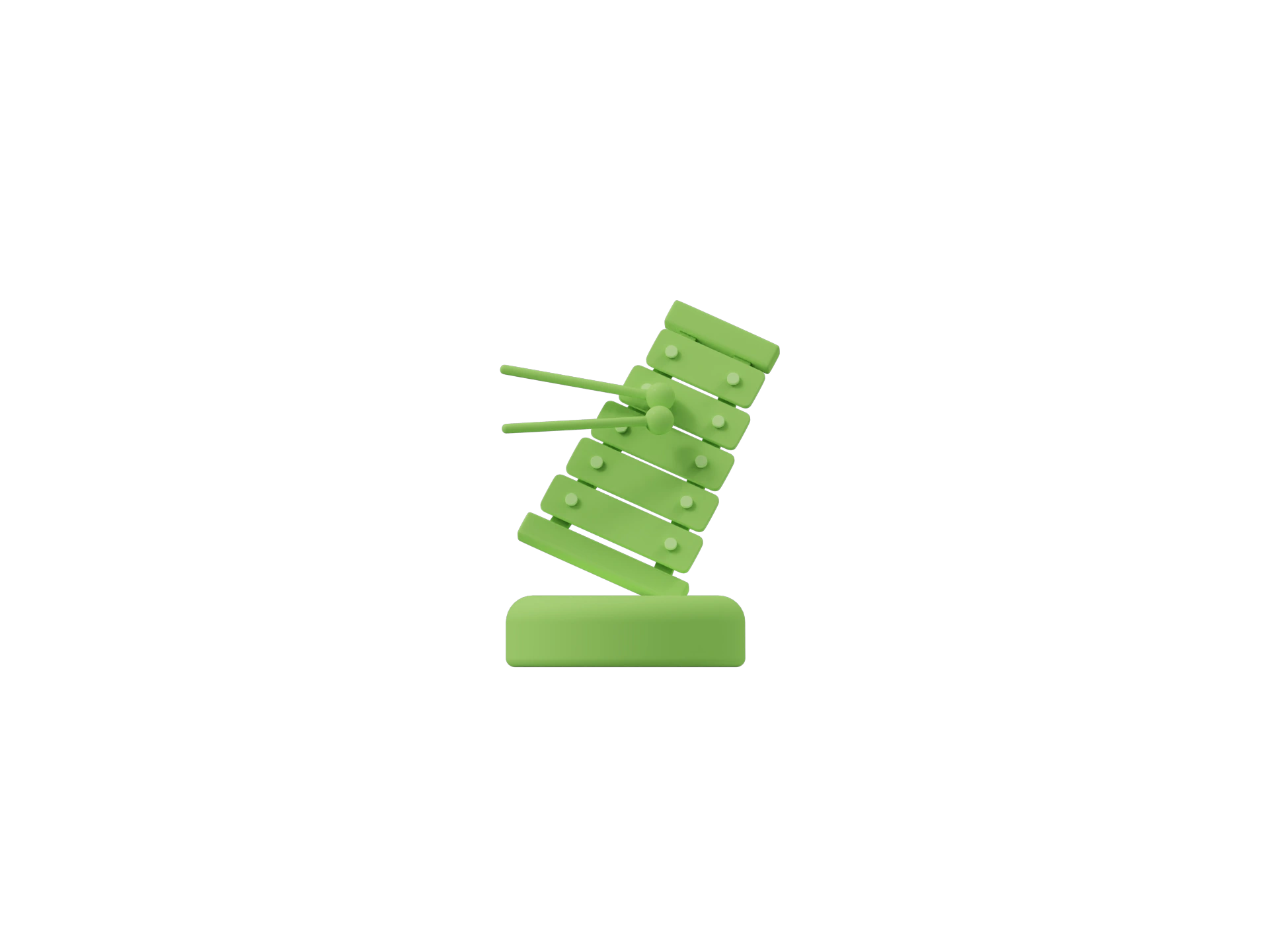 Green physical xylophone token from Melody Mate